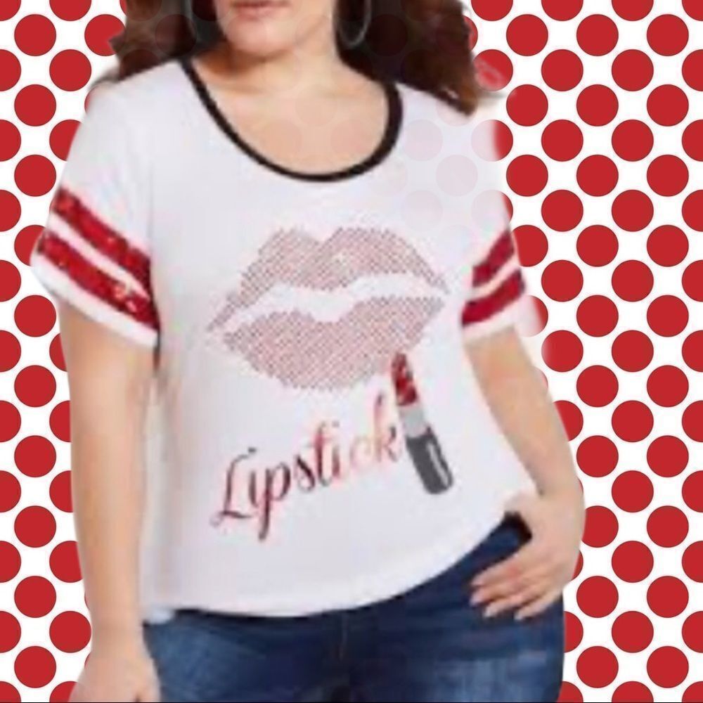 Ashley Stewart white lipstick top!